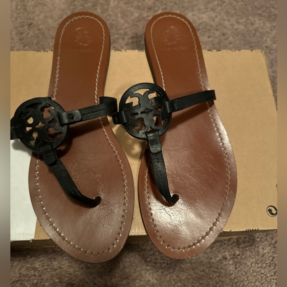 Tory Burch Black and Brown Sandals
